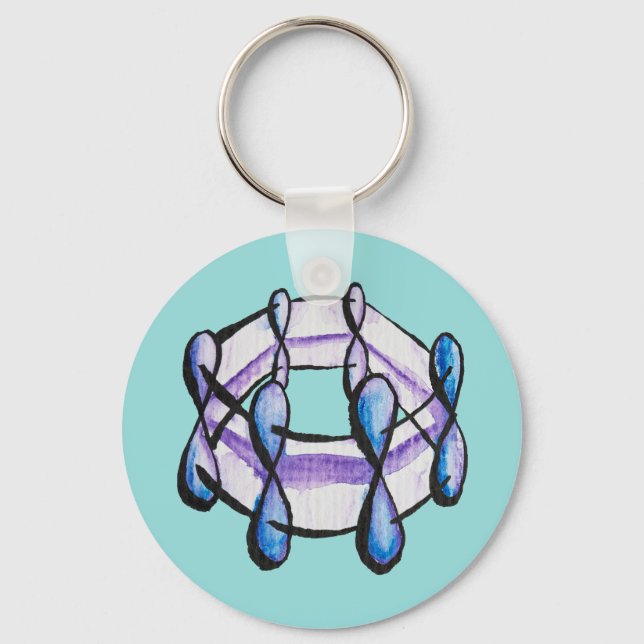 Benzene Molecule Organic Chemistry Student Teacher Keychain (Front)