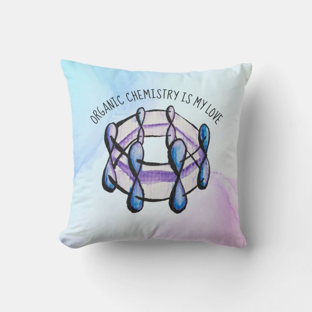 Benzene Molecule Organic Chemistry Throw Pillow (Front)