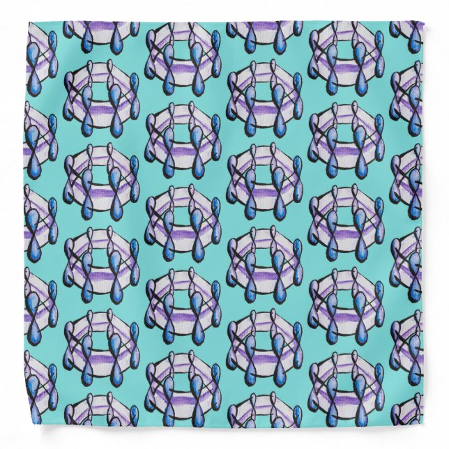 Benzene Molecule Pattern Organic Chemistry Art Bandana (Front)