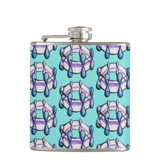 Benzene Molecule Pattern Organic Chemistry Art Flask