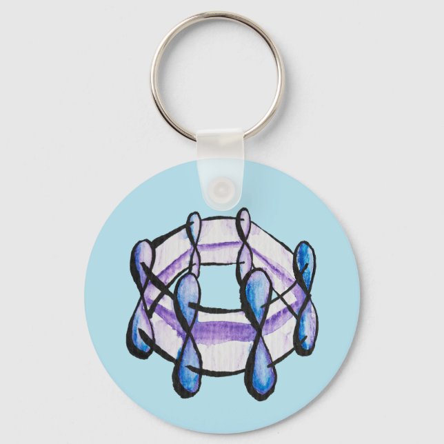 Benzene Molecule QR Code Organic Chemistry Science Keychain (Front)