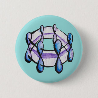 Benzene Molecule Watercolor Organic Chemistry Art Button