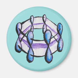 Benzene Molecule Watercolor Organic Chemistry Art Magnet