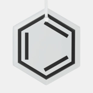 BENZENE RING SYMBOL GLASS ORNAMENT