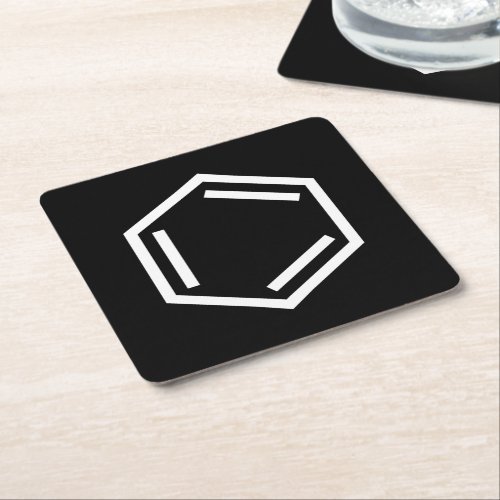 BENZENE RING SYMBOL SQUARE PAPER COASTER