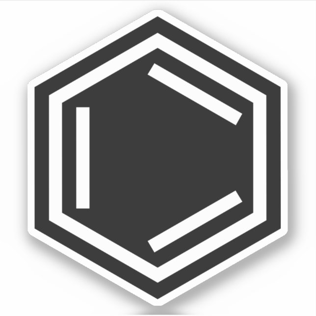 BENZENE RING SYMBOL STICKER (Front)