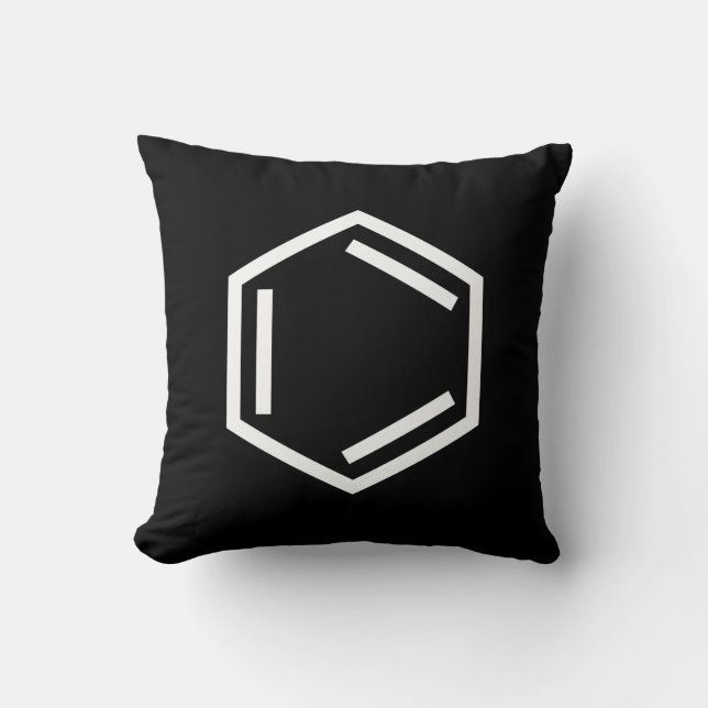 BENZENE RING SYMBOL THROW PILLOW (Front)
