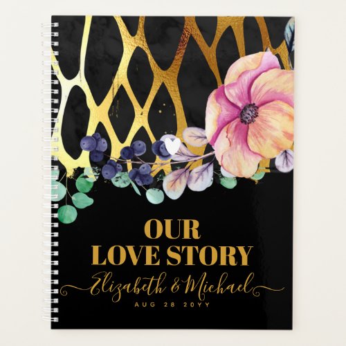 BEORGANIZED Our Love Story Leopard Print Gold Planner