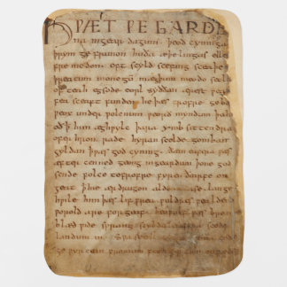 Beowulf Manuscript Baby Blanket