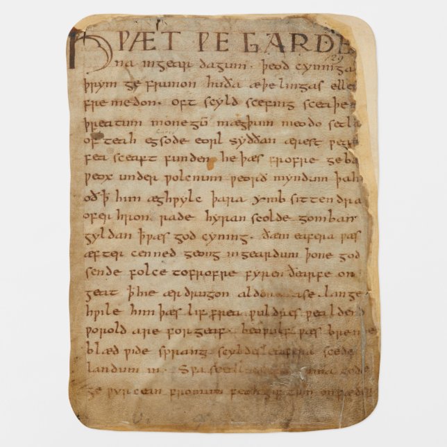 Beowulf Manuscript Baby Blanket (Front)