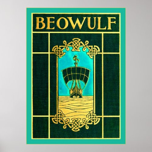 Beowulf  Vintage Book Cover Poster