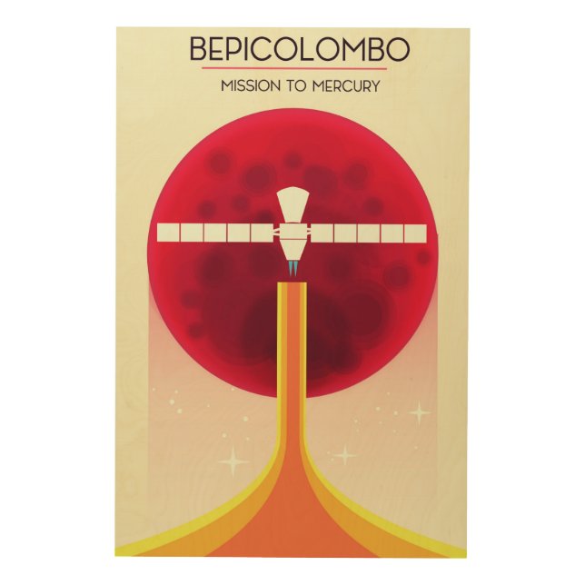 BepiColombo mission to mercury Wood Wall Art (Front)