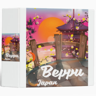 Beppu Japanese travel poster 3 Ring Binder
