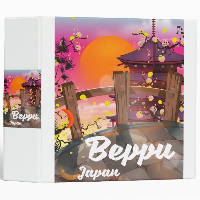Beppu Japanese travel poster 3 Ring Binder (Front/Spine)