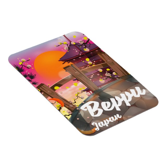 Beppu Japanese travel poster Magnet (Right Side)