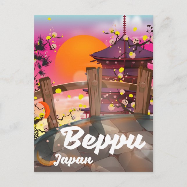 Beppu Japanese travel poster Postcard (Front)