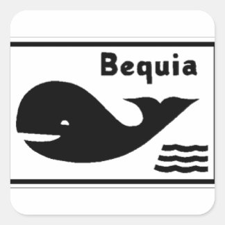 Bequia Flag Square Sticker