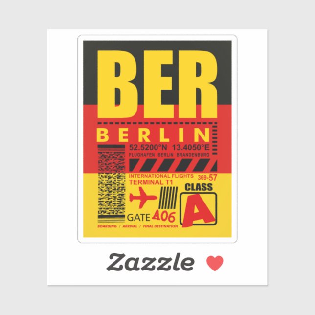 BER Berlin Airport Sticker (Sheet)