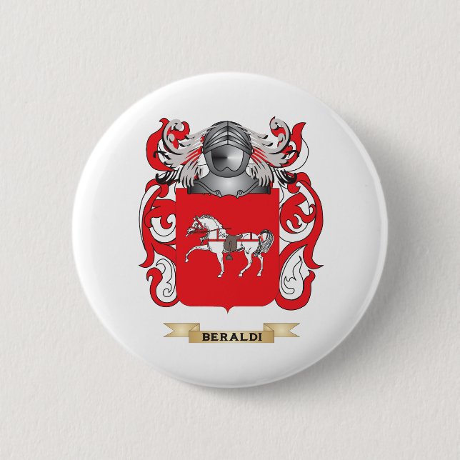 Beraldi Coat of Arms (Family Crest) Pinback Button (Front)