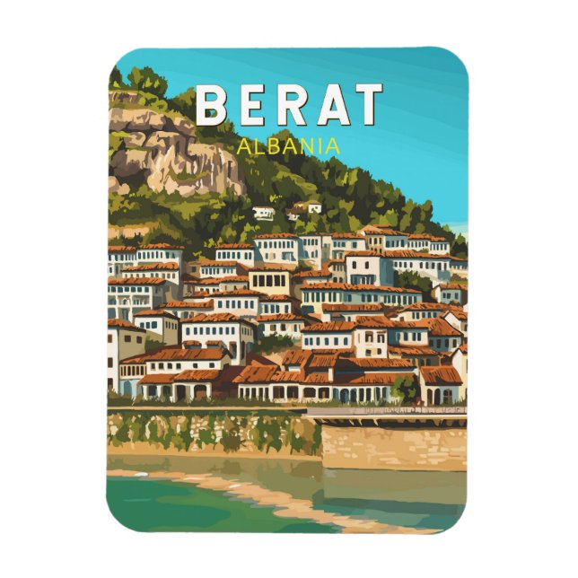 Berat Albania Travel Art Vintage Magnet (Vertical)