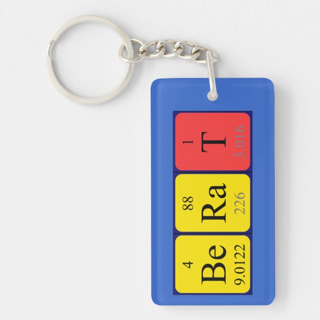 Berat periodic table name keyring (Front)