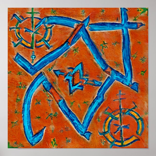 Berber Amazigh motifs, abstract signs and symbols (Front)
