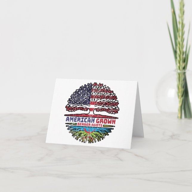 Berber Amazigh US American USA United States Tree Card (Front)