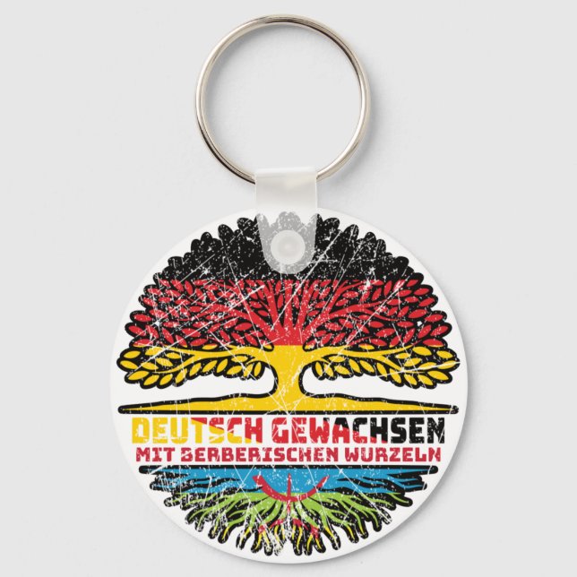 Berber Berberisch Deutsch Deutschland Baum Wurzel Keychain (Front)