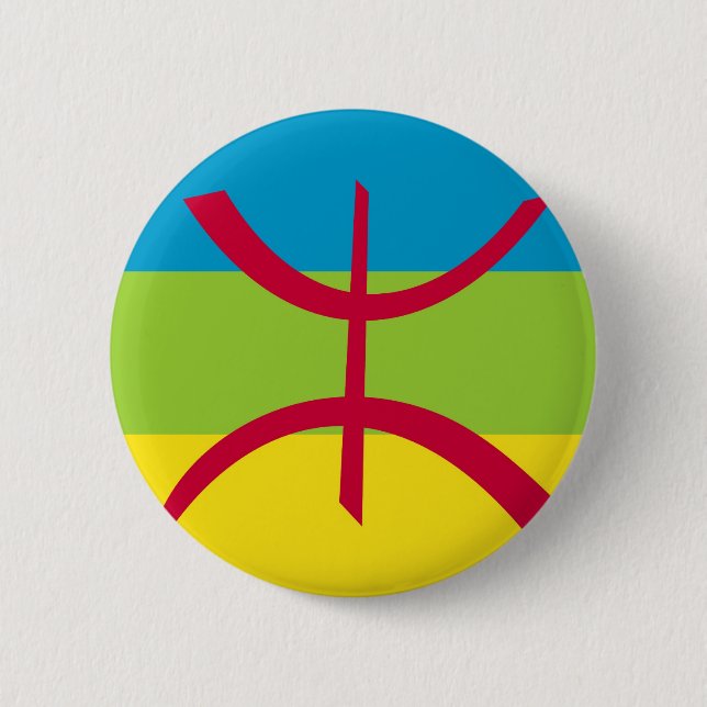 berber ethnic flag pinback button (Front)