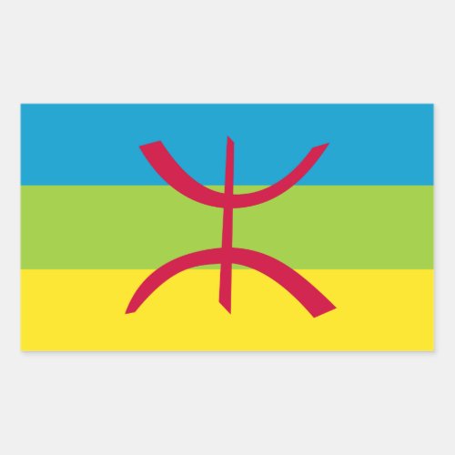 Berber Kabyle Berbers Amazigh Flag ⴰ ⴾ ⴻ ⵏ ⵢ ⴰ    Rectangular Sticker