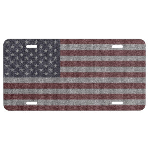 Berber Texture American Flag License Plate