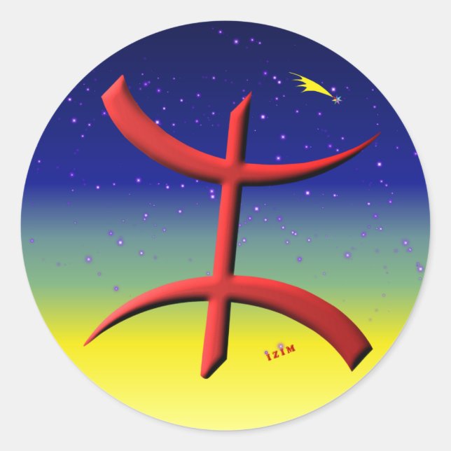 berbere, kabyle classic round sticker (Front)