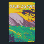 Berchtesgaden National Park Germany Vintage Faux Canvas Print<br><div class="desc">Berchtesgaden vector artwork design. It was established in 1978 to protect the landscapes of the Berchtesgaden Alps.</div>