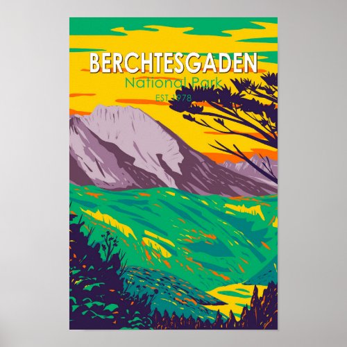 Berchtesgaden National Park Germany Vintage Poster