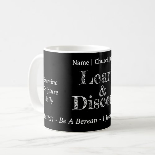 Berean Search Scripture Personalized Black Coffee Mug