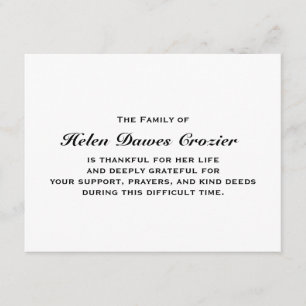 Bereavement and Sympathy Flat Notecard