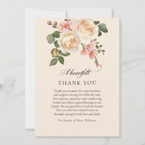 Bereavement Floral Christian Funeral Thank You