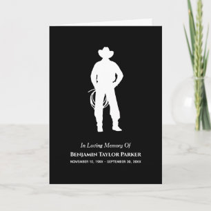 Bereavement Sympathy Funeral Memorial Cowboy Lasso Letterpress Thank You Card