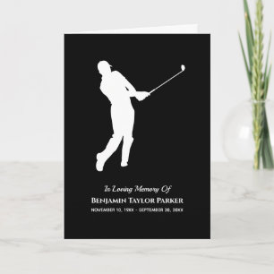 Bereavement Sympathy Funeral Memorial Golf Player Thank You Card