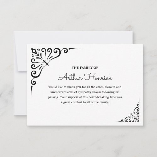 Bereavement Sympathy Funeral Thank You Note