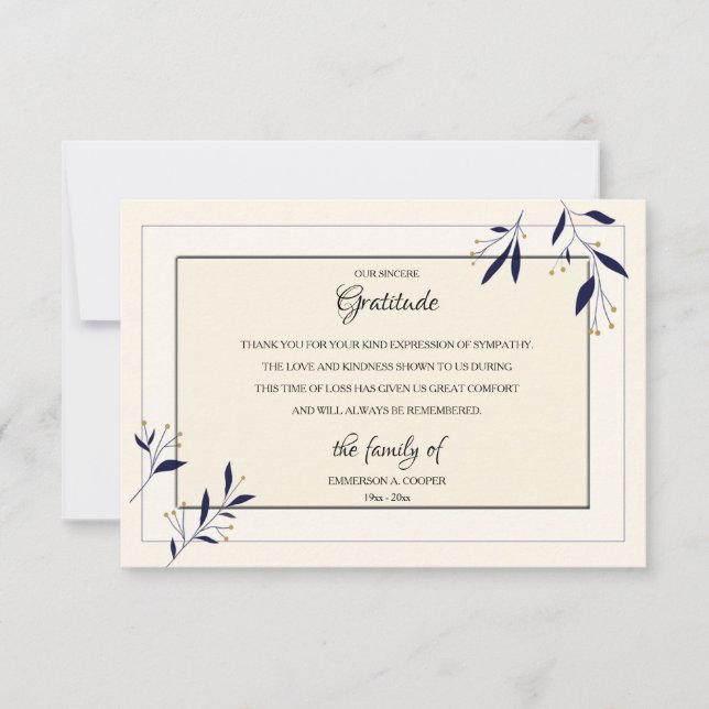 Bereavement Thank You Card (Front)