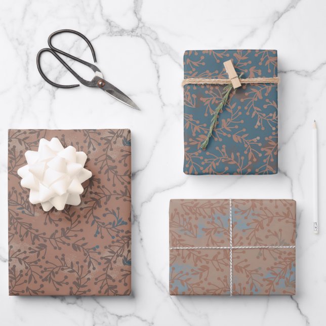 Bereenmuster, Mocha mousse Farbe Wrapping Paper Sheets (Front)
