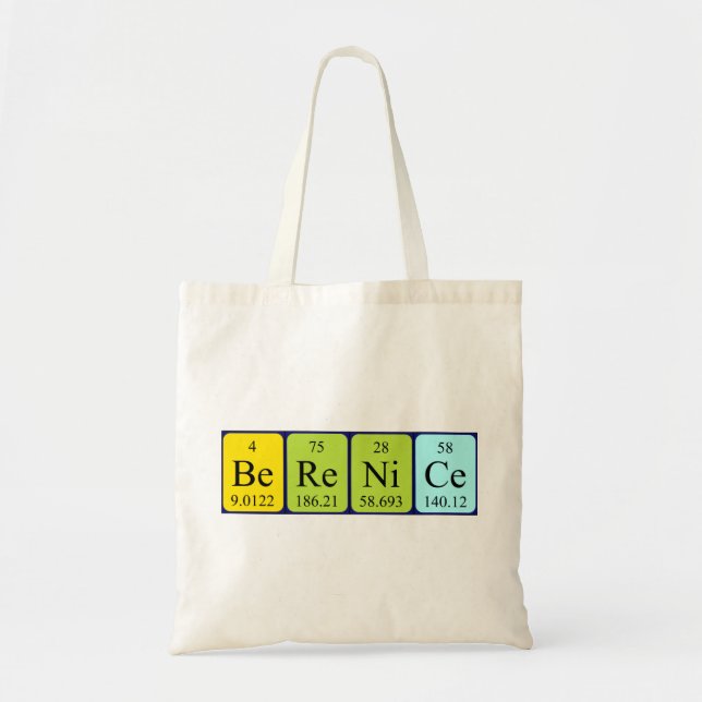 Berenice periodic table name tote bag (Front)