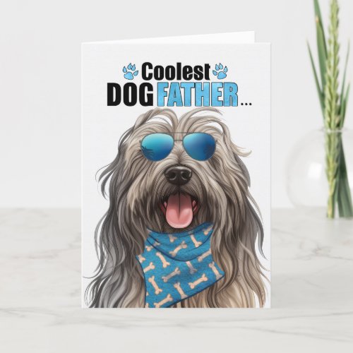 Bergamasco Dog Coolest Dad Ever Fathers Day Holiday Card