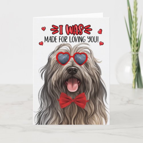 Bergamasco Dog Made for Loving You Valentine Holiday Card