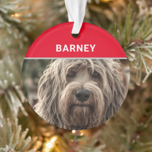 Bergamasco Dog's Name and Photo Christmas Ornament
