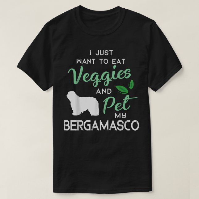 Bergamasco Funny Vegan Dog Lover Owner Xmas Birthd T-Shirt (Design Front)