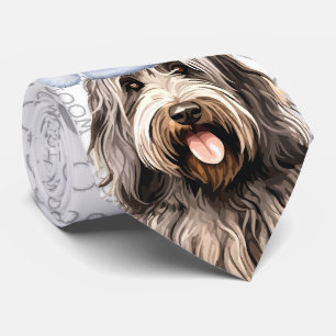 Bergamasco Funny Woof Christmas Dog Lover Neck Tie