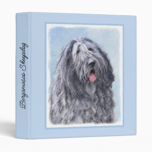 Bergamasco Sheepdog Painting - Cute Original Dog A 3 Ring Binder