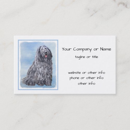 Bergamasco Sheepdog Painting _ Cute Original Dog A Business Card